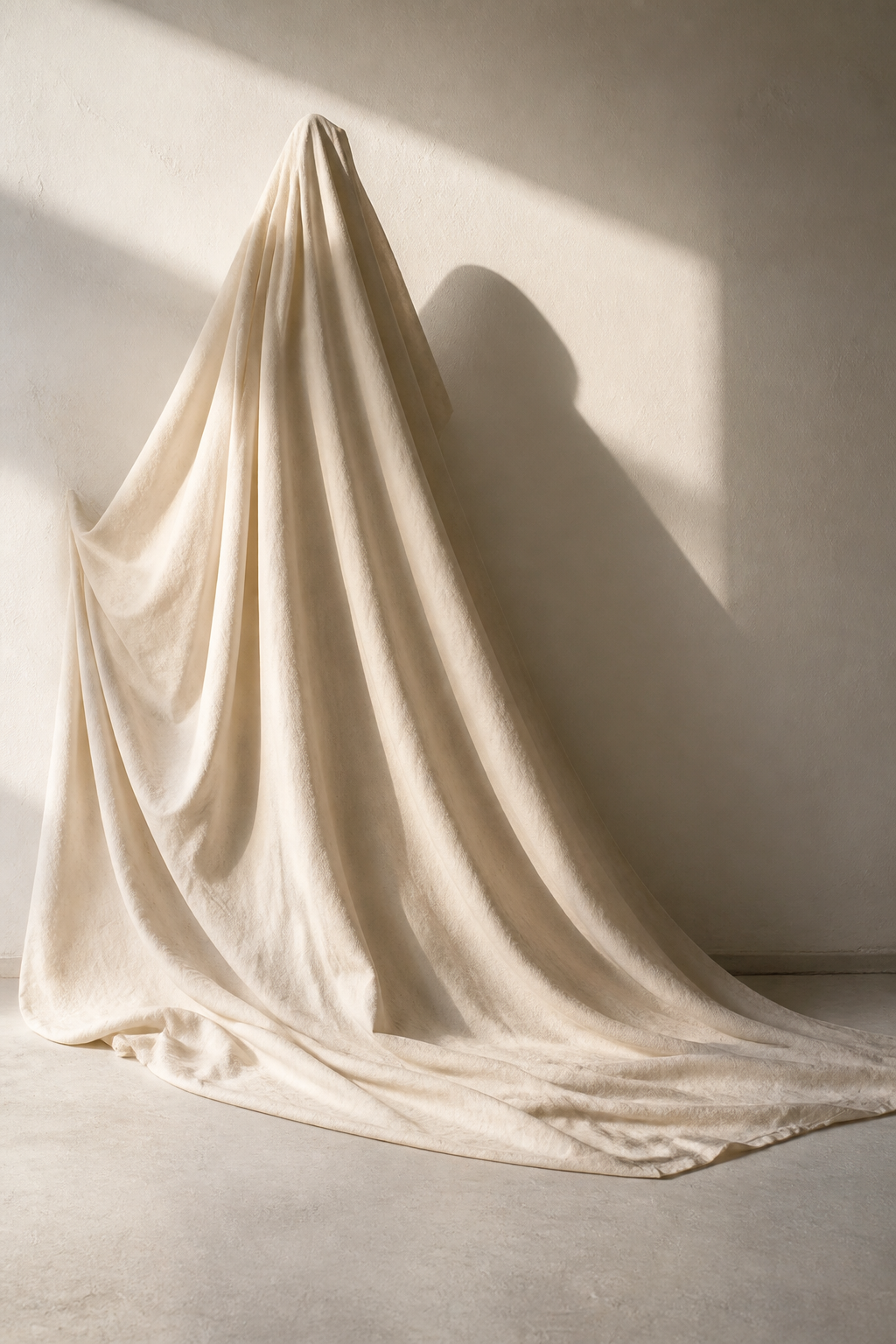 Abstract draped muslin silhouette representing the ILHAMI operating method